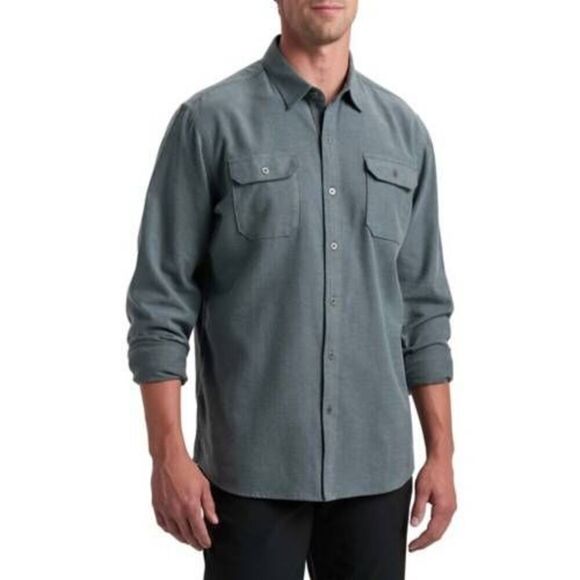 Kuhl Descendr Long Sleeve Flannel Button Down Shirt Overvast - Picture 1 of 5